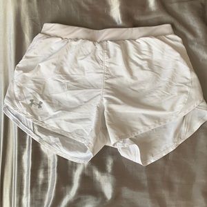 White under armor workout shorts.